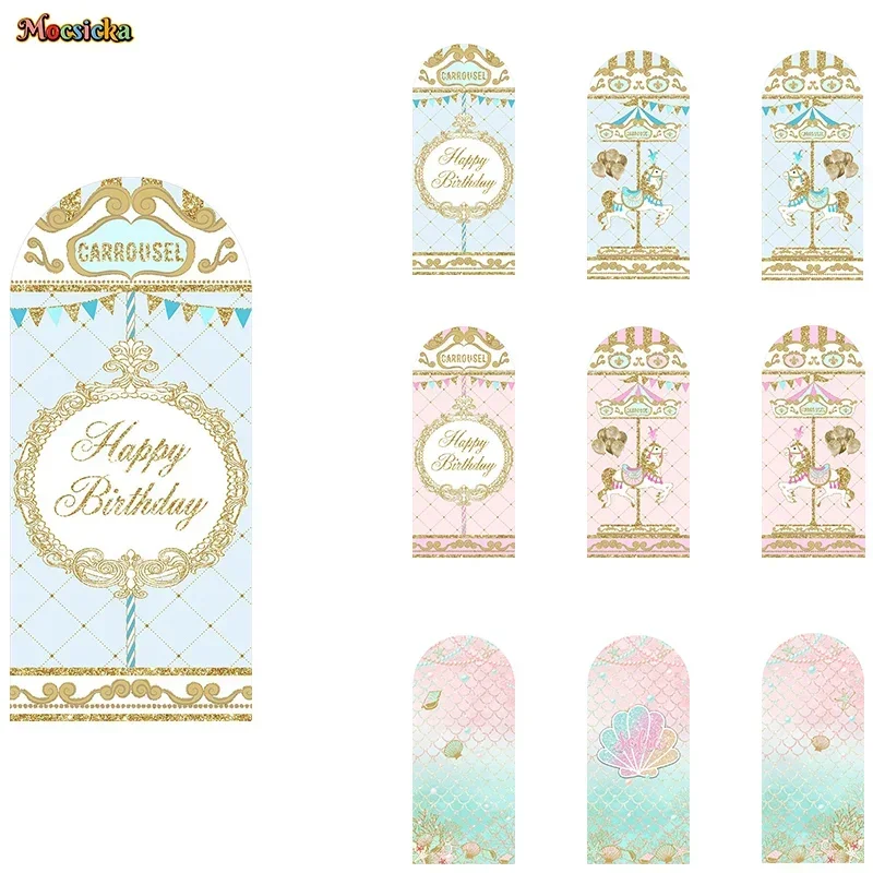 

Mocsicka Baby Show Photography Background Birthday Party Carousel Decor Gender Reveal Kids Portrait Cake Smash Photo Booth