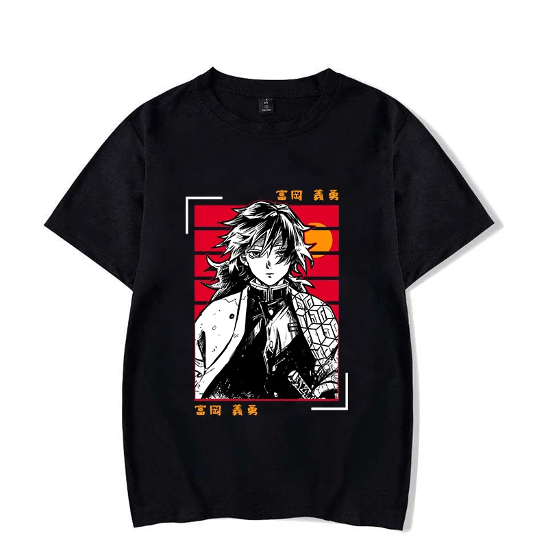 Hot Anime Tomioka Giyuu Printed T-shirts for Women Men Summer Tee Shirt Summer Casual Short Sleeve Round Neck Tops T-shirts