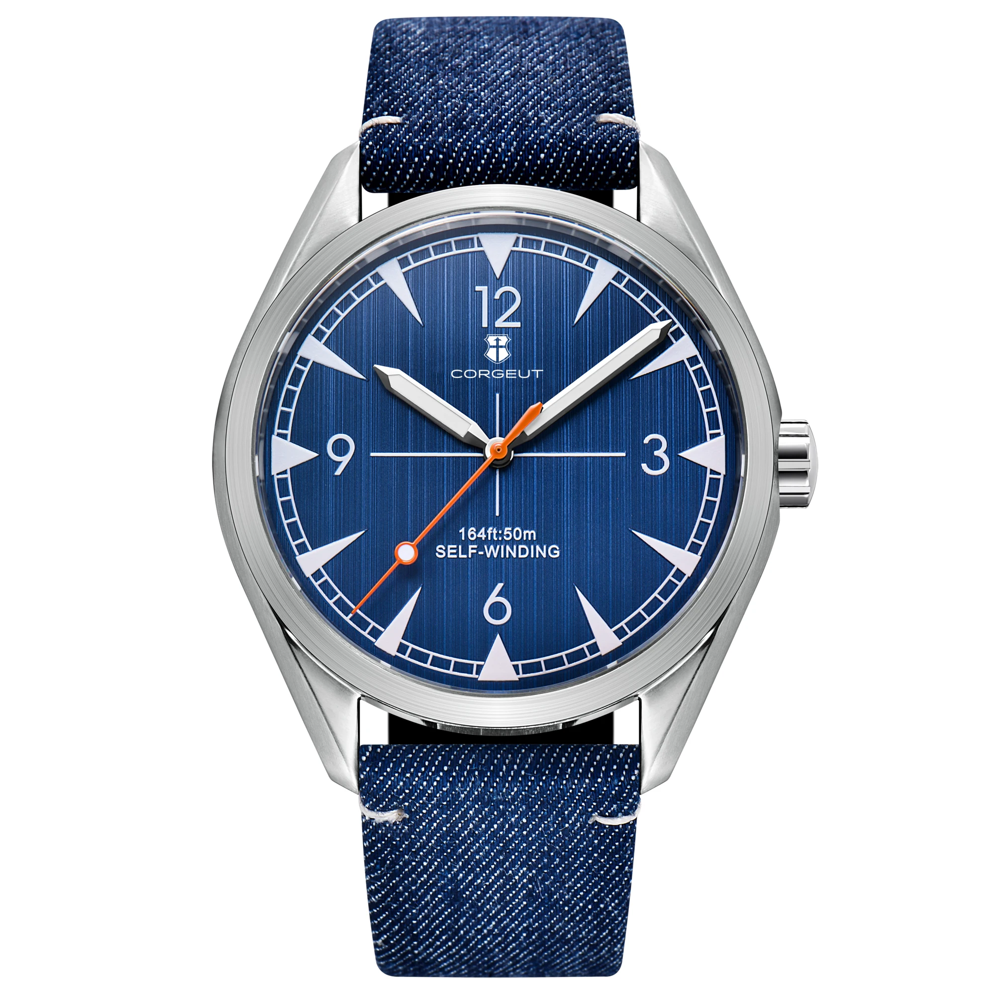Corgeut 41mm Men\'s Clock Automatic Relogio Masculino NH35Mechanical Sapphire White Black Blue Dial Steel Band Men\'s Watch