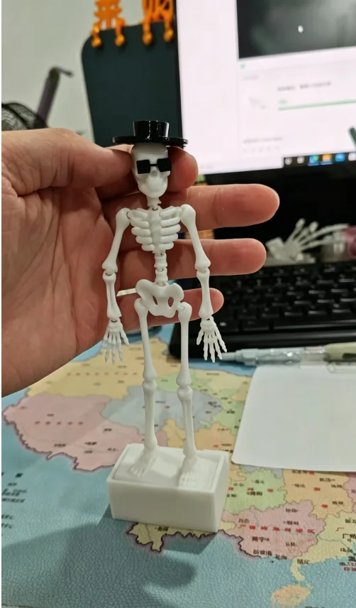 Halloween-Schaukelschädel-Aquariumdekoration, 3D-gedrucktes, nicht-bewegliches Aquarium-Ornament, tanzende Skelettfigur für gruselige Dekorationen – Detail 4