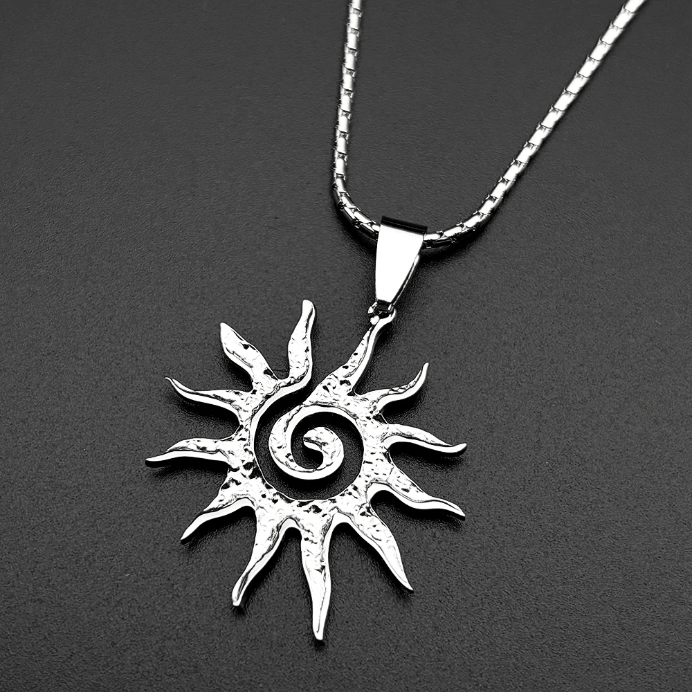 Kalung Liontin Matahari Spiral - Men Accessories Neck Chain ulasan dan harga