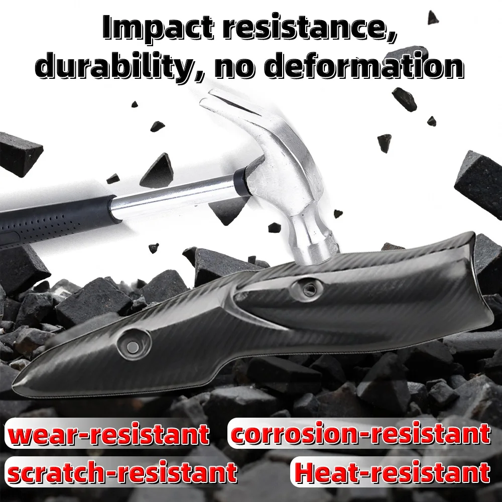 MRRANGT Universal Motorcycle Exhaust Pipe Cover Heat Shield Cover Muffler Link Pipe Protector Guard Anti-scalding view 6
