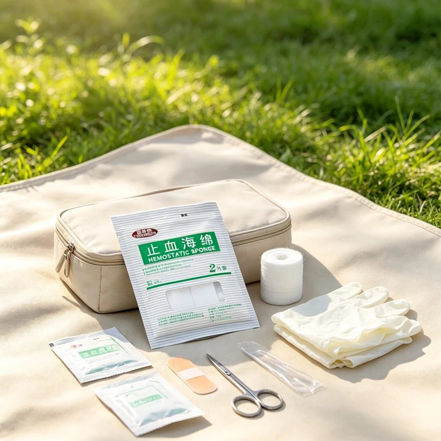 5-20Bags (2Pcs/Bag) Medical Hemostatic Sponge Trauma Outdoor First Aid Bleeding Hemostasis Wound Protector Dressing Pads