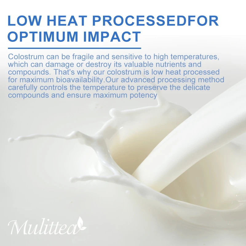 Mulittea Pure Bovine Colostrum 20% IgG Supplement Immune Support Gut Health Hair, Nails Skin and Muscle Recovery