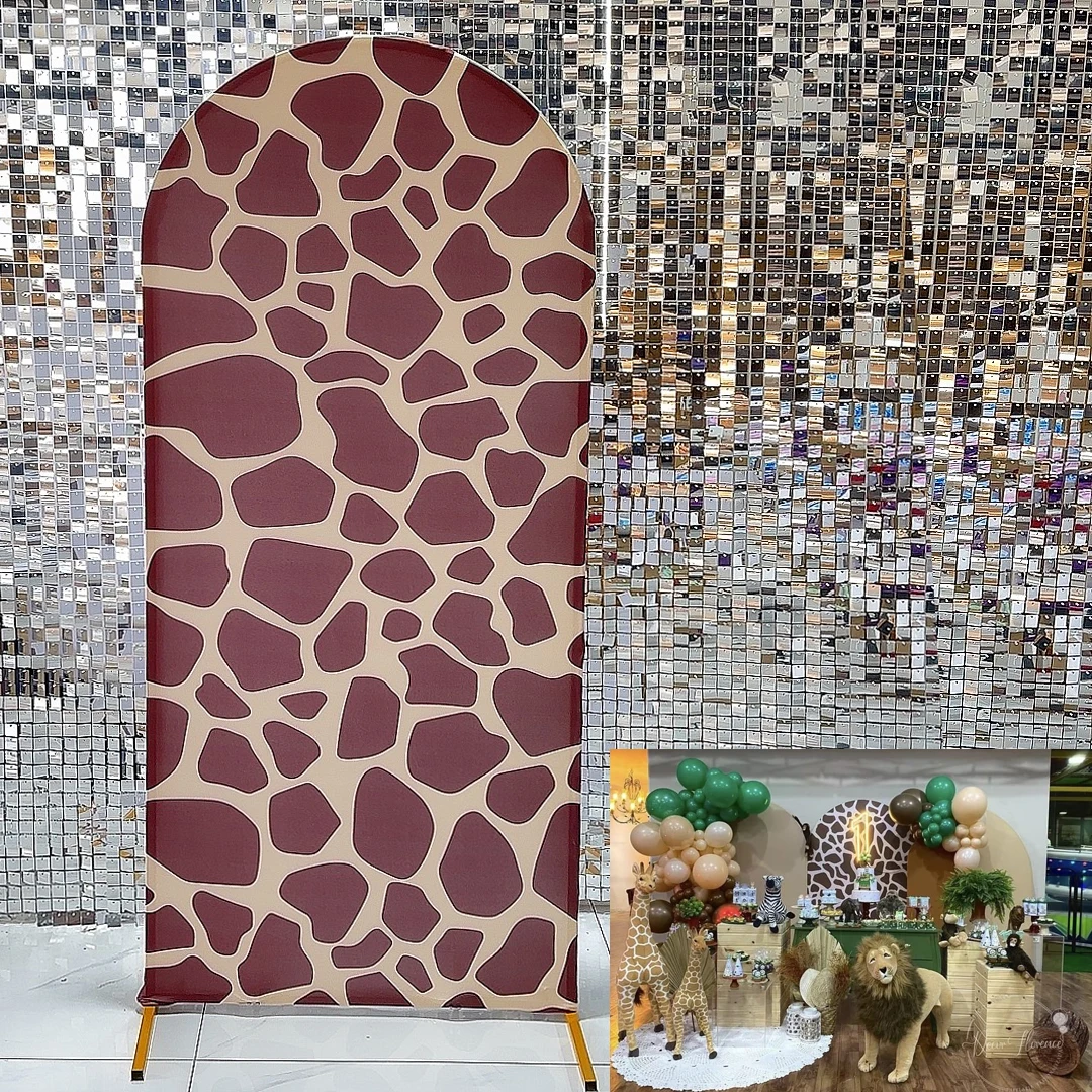 Giraffe skin Arch Backdrop Cover for Birthday Baby Shower Party Decoration,Elastic Fabric,Non-fading Pattern