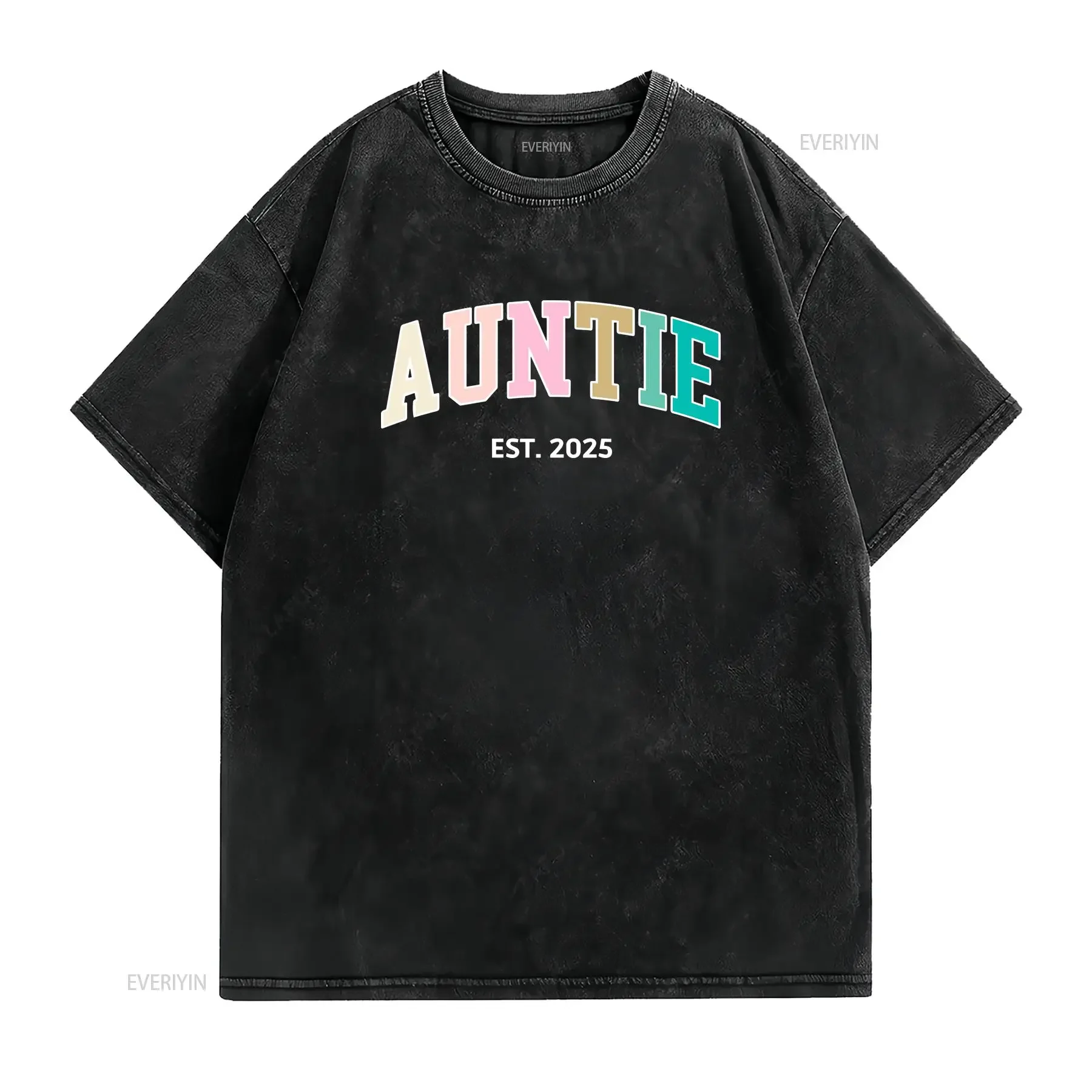 Auntie T Shirt Aunt Life for Birthday New vintage Washed Stretched designer clothes Casual Versatile fashion homme Comfortable