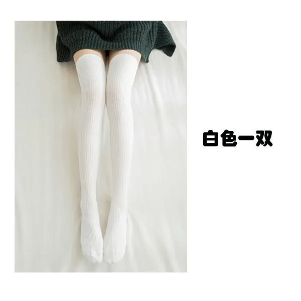 

Over-The-Knee Socks for Women in Spring and Autumn, High Tube Socks, Japanese School Style, Vertical Stripes, Slimming, Beautiful Legs, Warm