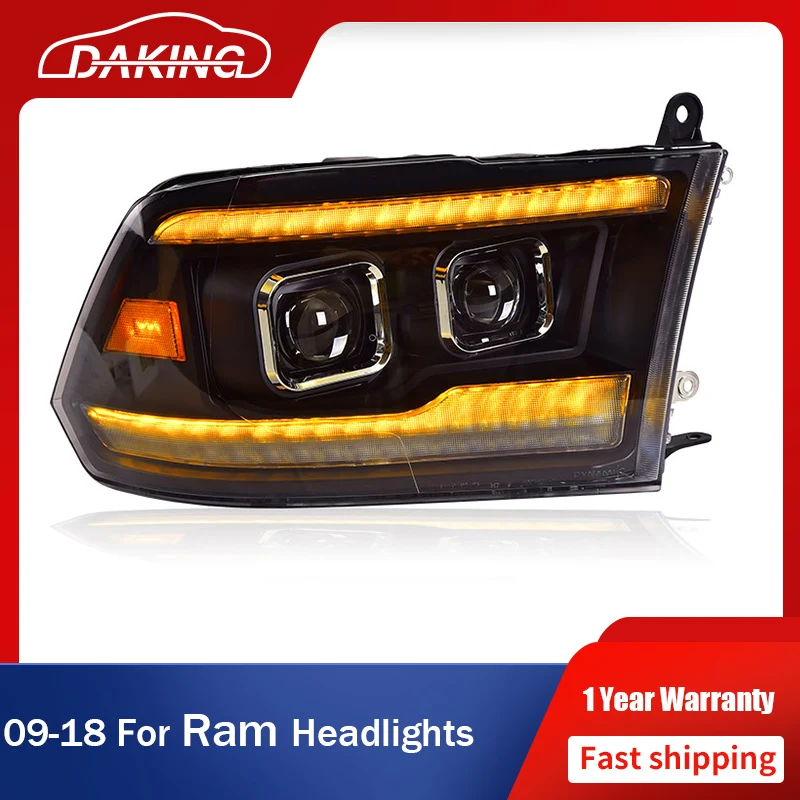 

Head Lights For Dodge Ram 2009-2018 Headlamps Full LED DRL Animation Dynamic Turn Signal Lens Front Lights Lamps Auto Assembly