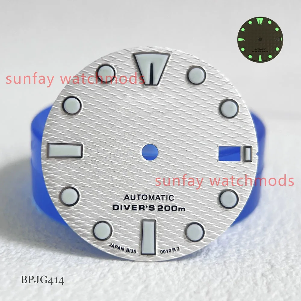 28.5mm Samurai Green Luminous NH Dial 35 Dial Custom Watch Accessories Watchmods