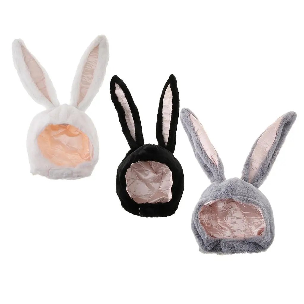 Sombrero de conejo de dibujos animados, sombrero de fiesta de animales de peluche de algodón, sombrero de disfraz de invierno con orejas largas para Halloween, Navidad y cumpleaños