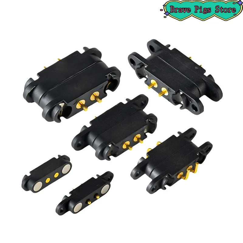 

1 Pair 2 Pole Male Female 2A Waterproof Magnetic Pogo Pin Connector 2.54mm Spring Fast Charging DC Power Socket 2Pin