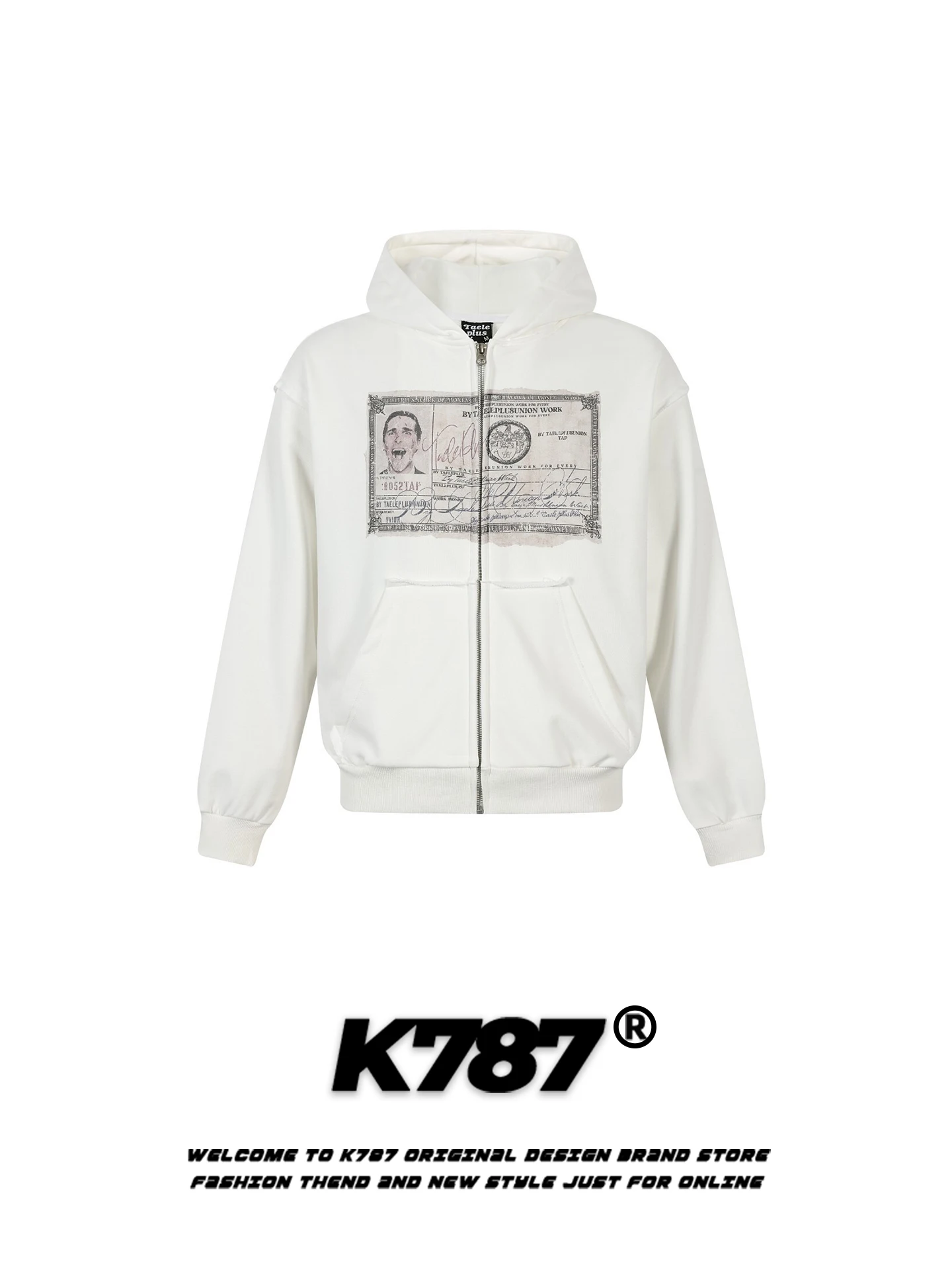 

Худи K787 в американском ретро-стиле с буквенным принтом, свободная повседневная модная куртка на молнии для пар, осенняя молодежная мода