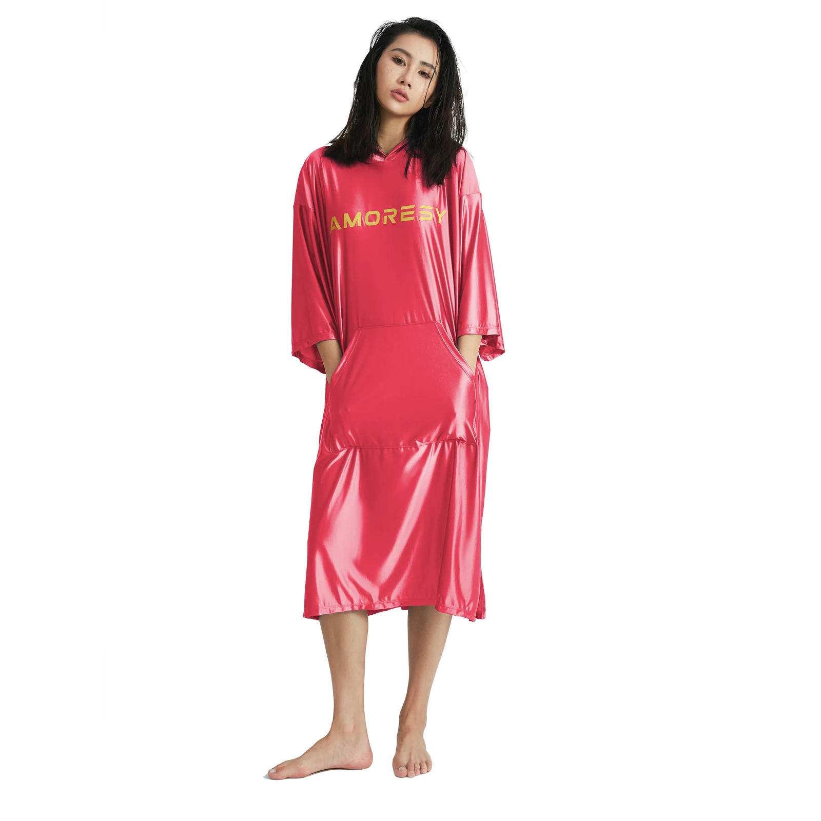 Imagem -05 - Amoresy-robe de Secagem Rápida para Adultos Saia Confortável do Pijama Spandex Absorvente Tamanho Opcional Roupão Solto