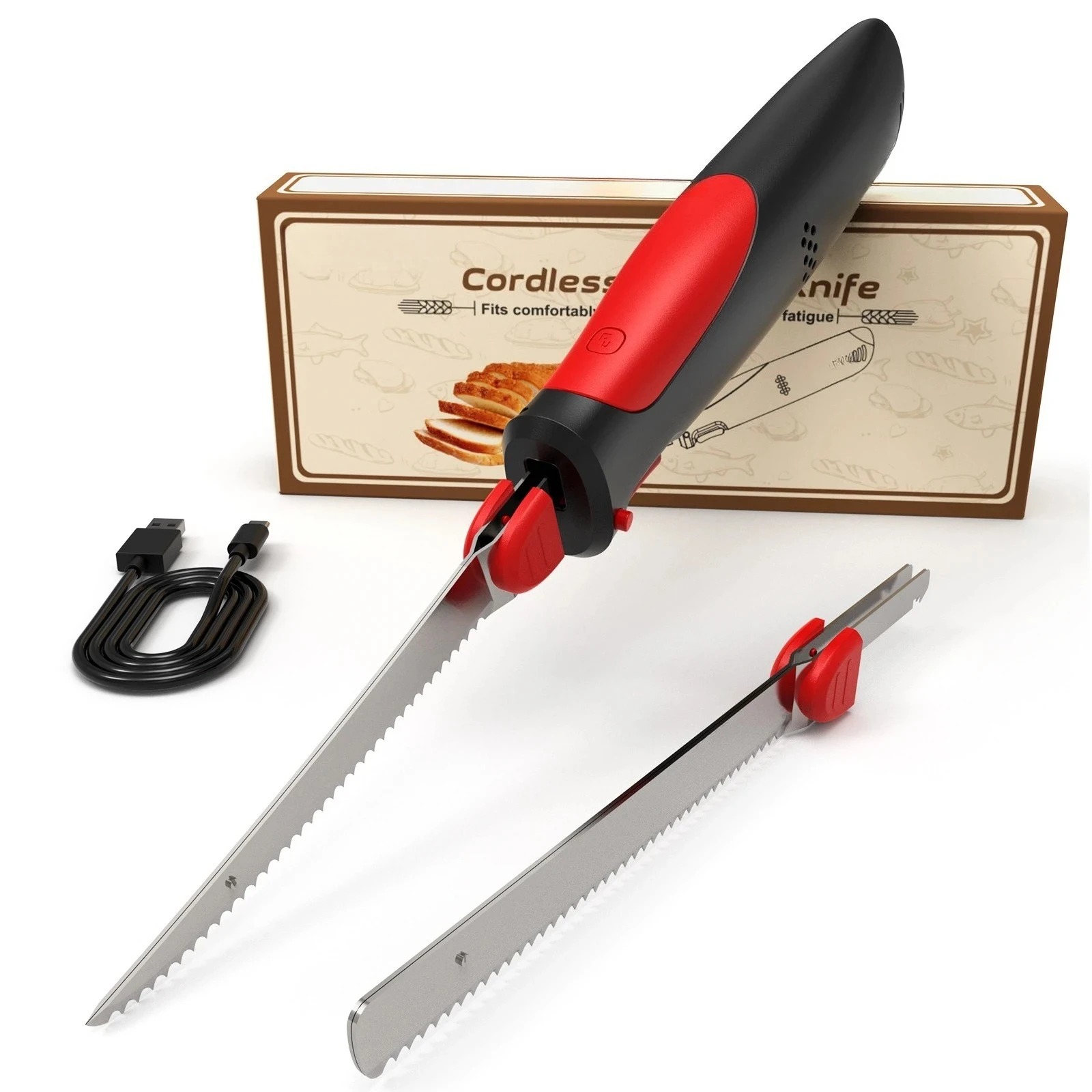 Rechargeable Dual‑Purpose Electric Slicing Tool, Cordless Cutter for Bread & Food Processing for Kitchen & Outdoor Camping