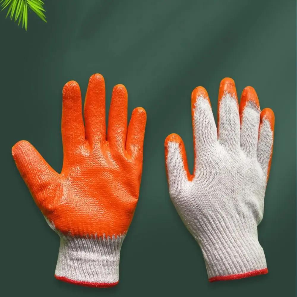 12pairs مقاومة للاهتراء قفازات التأمين على العمل عدم الانزلاق قبضة ممتازة قفازات النتريل مرنة تنفس قفازات العمل