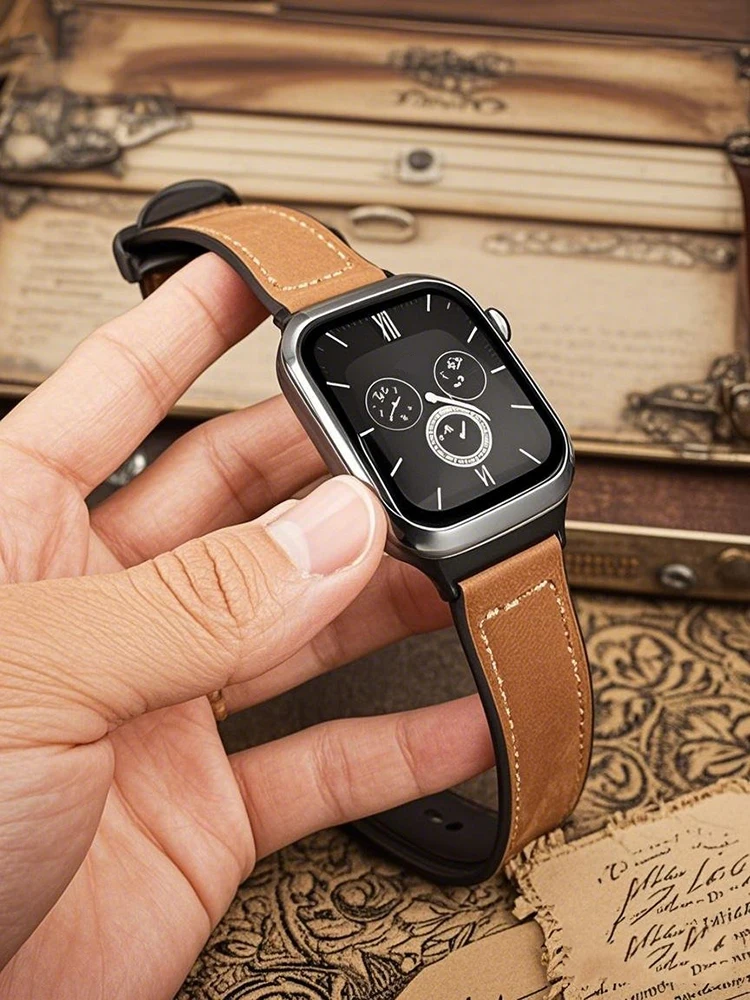 Cinturino in pelle di vacchetta retrò per HUAWEI WATCH D2 Cinturino per orologio in vera pelle a sgancio rapido Bracciale da polso con fibbia pieghevole magnetica da uomo