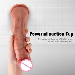 Super Real Skin Silicone Big Huge Dildo Realistic Suction Cup Cock Male Artificial Rubber Penis Dick Sex Toys for Women Vaginal