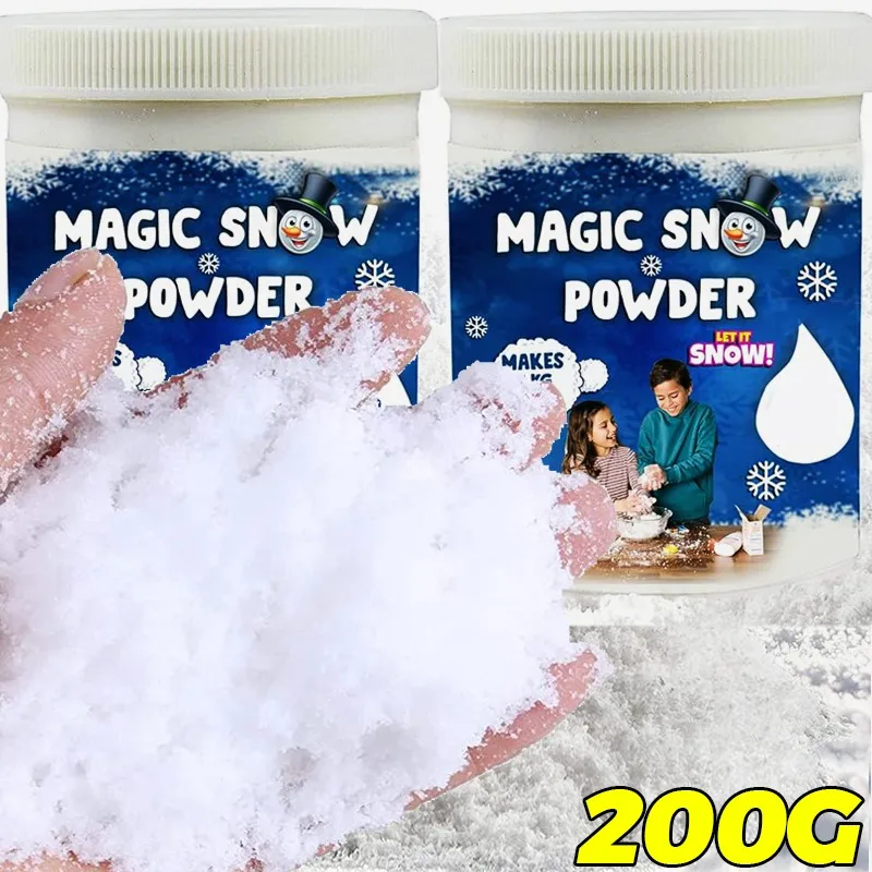 Polvo de nieve Artificial blanco, copos de nieve falsos, árbol de Navidad, copo de nieve esponjoso, decoración de fiesta de Navidad, Año Nuevo, accesorios de escena de invierno