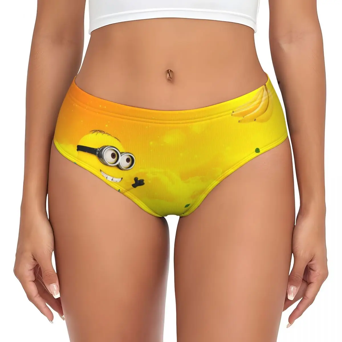 Ropa interior cómoda de los calzoncillos cómicos de las bragas de los plátano de M-Miniones de las mujeres personalizadas