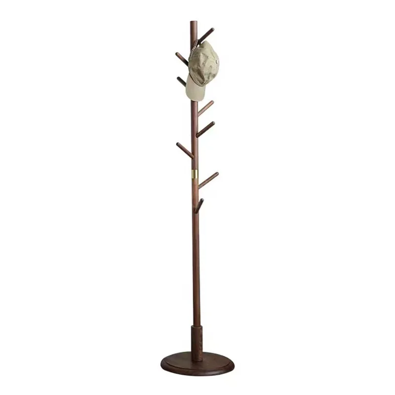 Black walnut hanger floor hanger, bedroom single pole simple modern home, door solid wood, coat rack