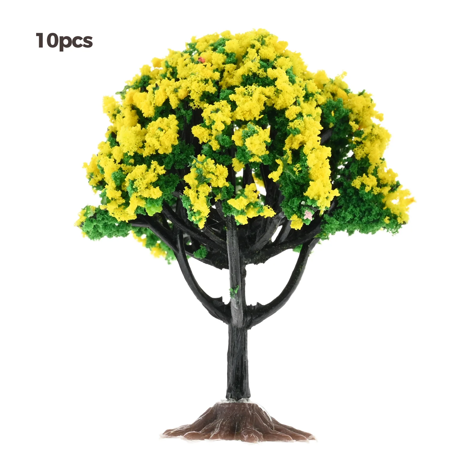 

10Pcs 6cm Yellow Flower Tree Model Train Artificial Miniature Tree Scenery Railroad Decoration Building Landscape Accessories