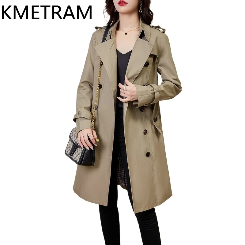 KMETRAM Classic Trench Coats Elegant New in Outerwears 2024 Figure-Flattering Jackets Fall Clothes Women Ветровка Женская