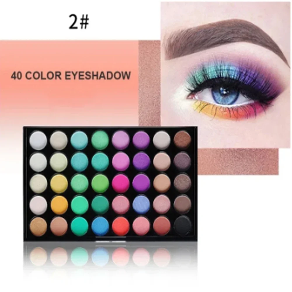 40 Colors Eyeshadow Makeup Palette Matte Shimmer Glitter Eye Shadow Lasting Waterproof Smoky Sequin Eye Makeup Cosmetic Beauty