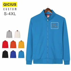 Custom Logo Zipper Jacket Casaco Feminino Inverno Male Warm Sweatshirt Thermal Coat Sportswear Stand Collar Casual Jackets