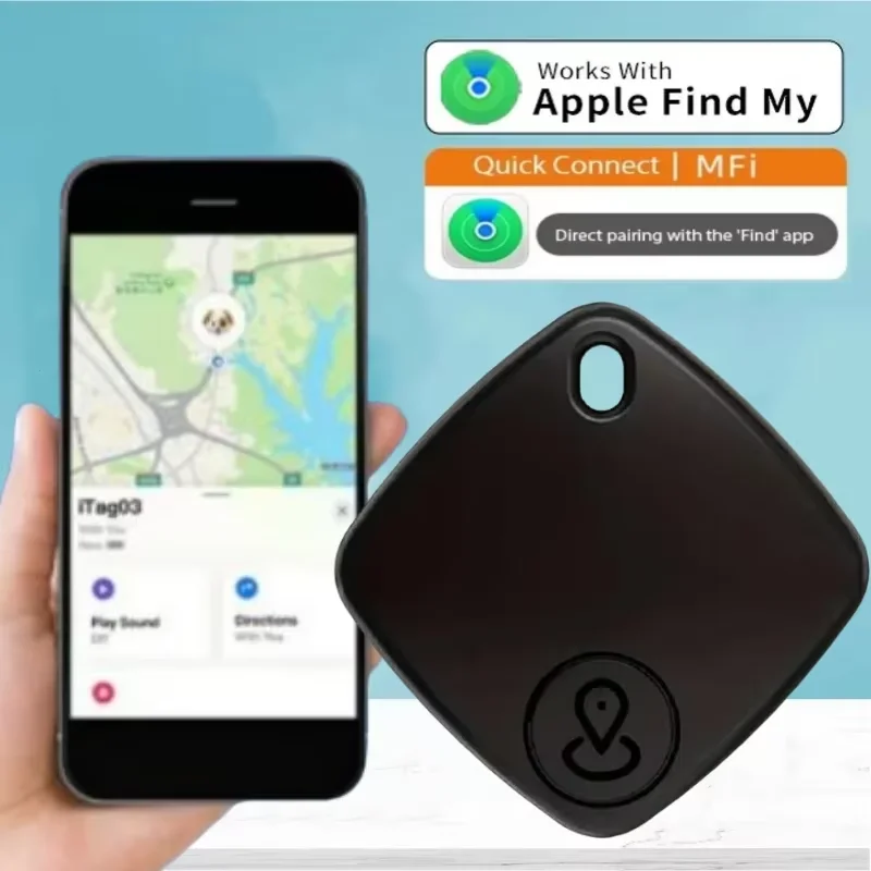 

Миниатюрный умный Bluetooth GPS-трекер, совместимый с приложением Find My, устройство для предотвращения потери, беспроводной локатор для iPhone, поисковик ключей и детских вещей.