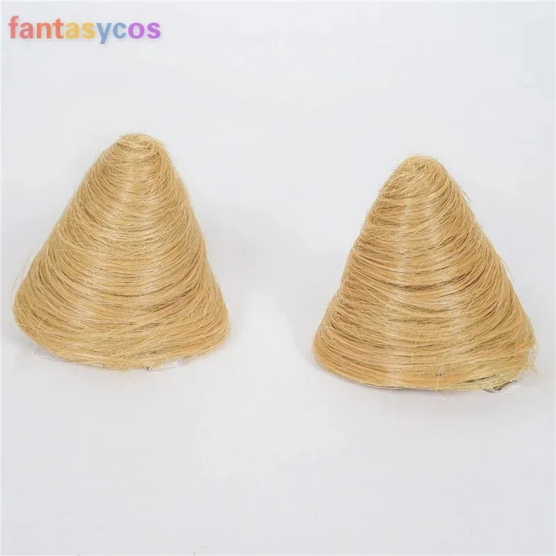 LoL 그웬 카페 큐티 코스프레 70cm 웨이브 옐로우 핑크 혼합 가발 귀 포함 내열성 가발 할로윈 의상용;2'c,5.b;7'