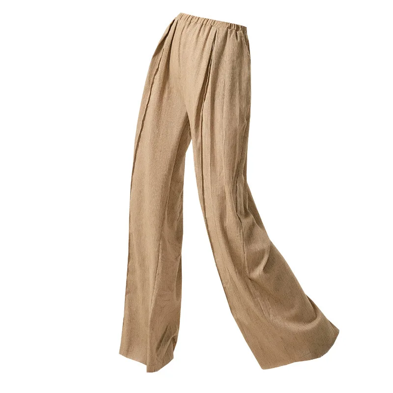 Pantaloni da danza moderna da donna, larghi, a vita alta, dritti, a gamba larga, abiti da pratica di danza classica cinese