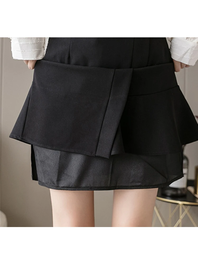 Irregular Skirt 2024 Autumn High Waist Bag Hip Skirts OL Women's Clothing Simple Style Flounced Solid Color Versatile Slim Fit