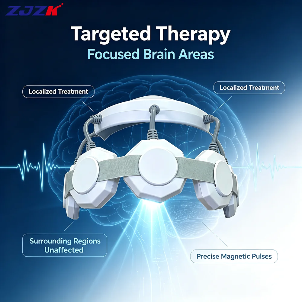 ZJZK Transcranial Magnetic Brain Stimulation Tool 40Hz RTMS Stimulator Device for Sleep Improvement Smoking Cessation Depression