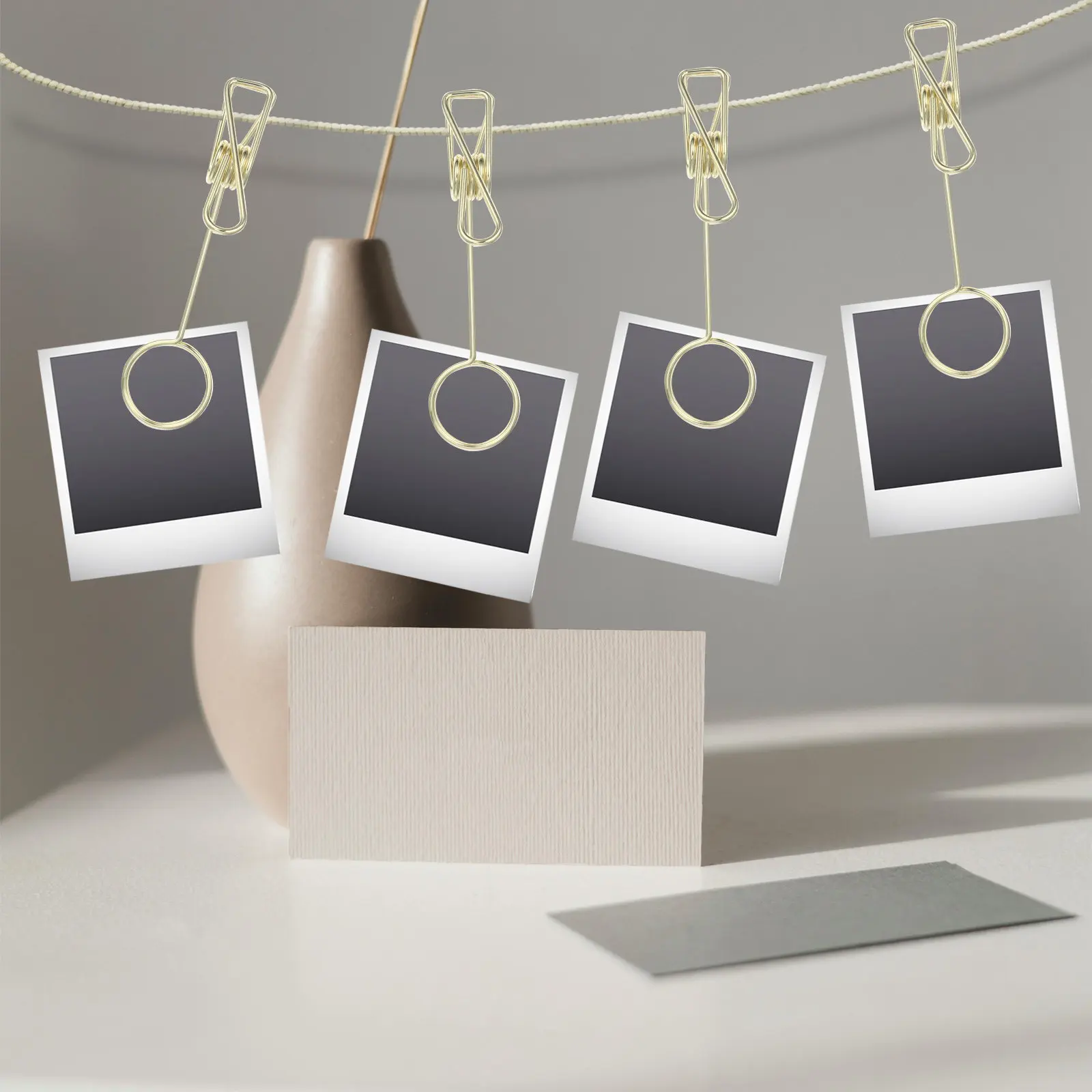 

10pcs Photo Holders Metal Clip Table Number Stand Menu Card Holder Wedding Place Cards Display Desktop Decor Smooth No Burrs