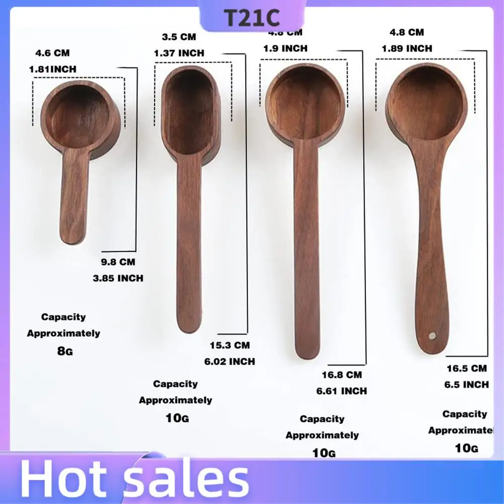 

T21C Coffee Scoop Measuring Spoons For Coffee Beans, Ground Coffee, Protein Powder, Spices, Tea And More Food Wooden Scoop