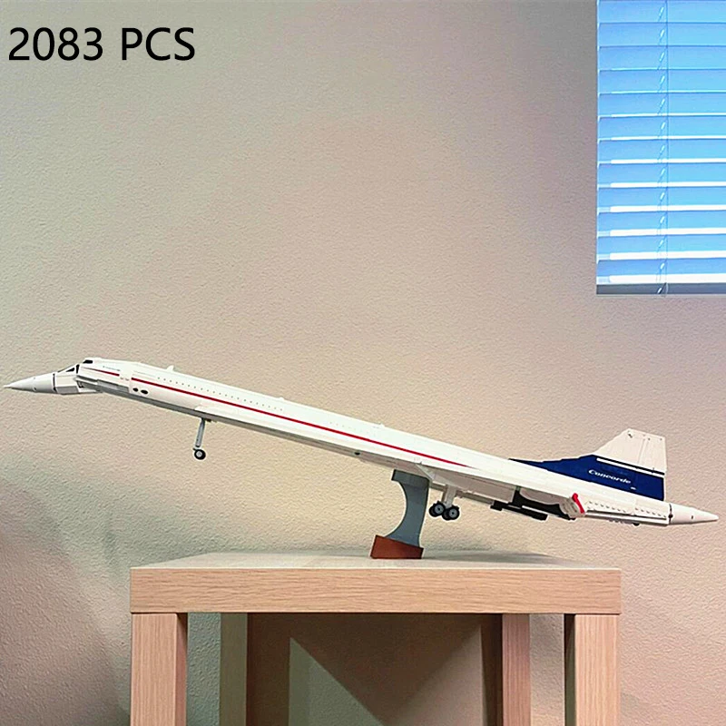 New Concorde Airbus Famous Supersonic Commercial Passenger Airplane Model Building Blocks Toys 2083PCS Birthday Christmas Gifts