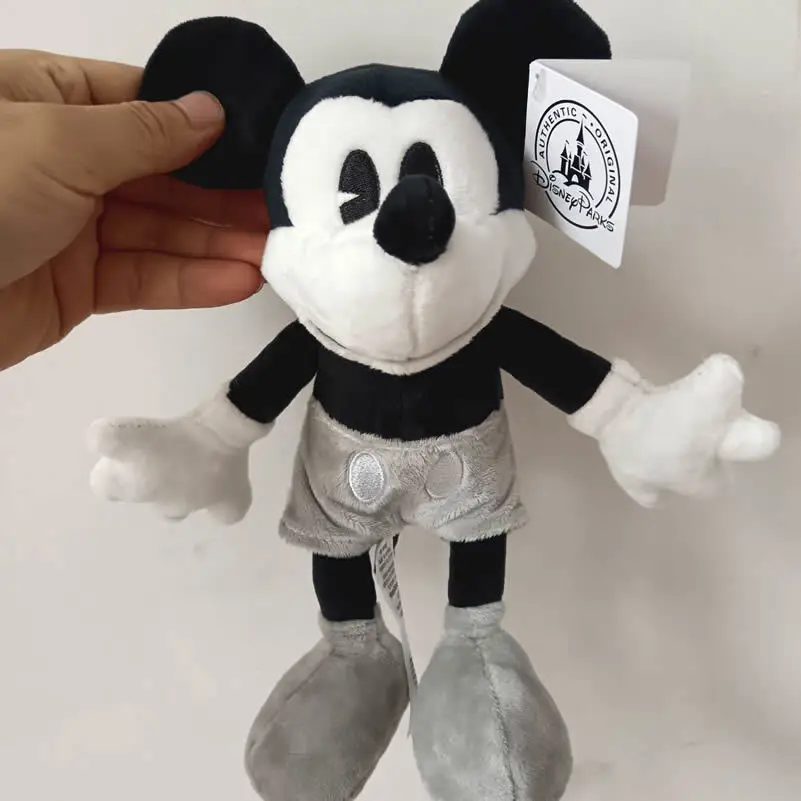 

25cm Classic Retro Black White Mickey Mouse Animal Stuffed Soft Doll