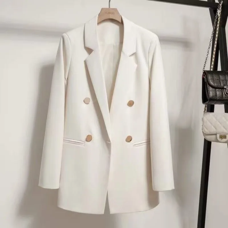 2024Spring autumn women white suit temperament early spring coat Korean style high-grade texture fashion suit blazer women