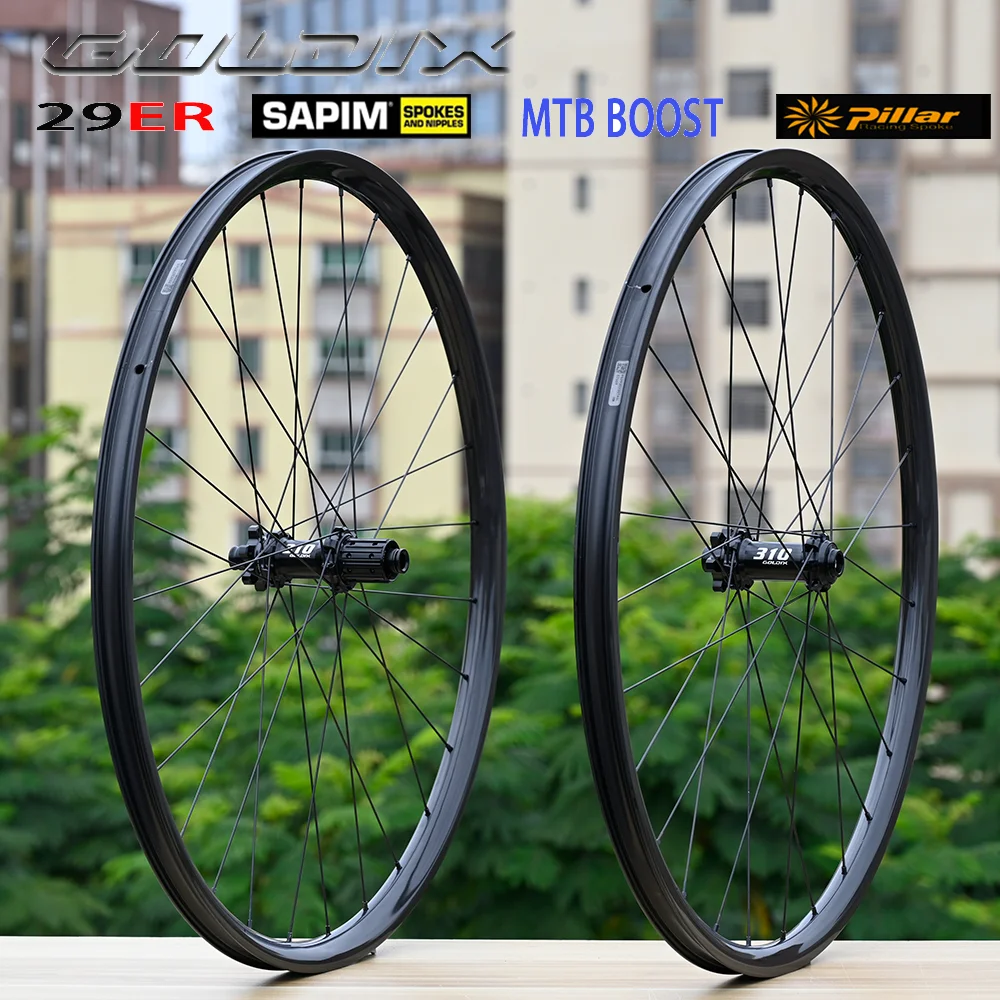 

Колесный комплект GOLDIX M310 с прямым приводом, 28 отверстий, 36T, с храповым механизмом, спицы SAPIM, эксцентриковые карбоновые обода, ручное плетение, для горного велосипеда.