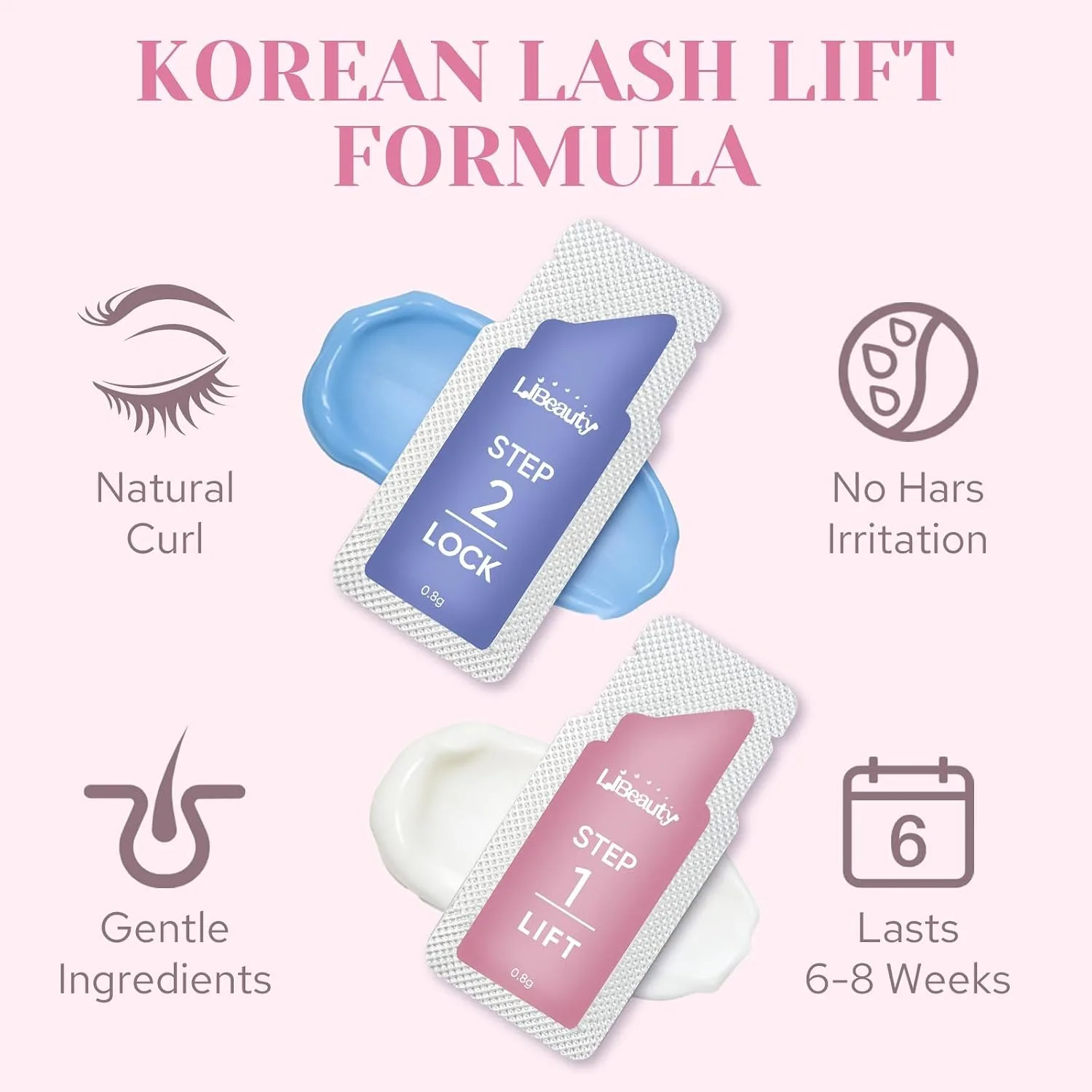 Libeauty Eyelash Lift Kit and Brow Lamination 2 in 1 Kit Lash Perm Lotion Sachet Disposable Quick Curling Use at Home or Salon