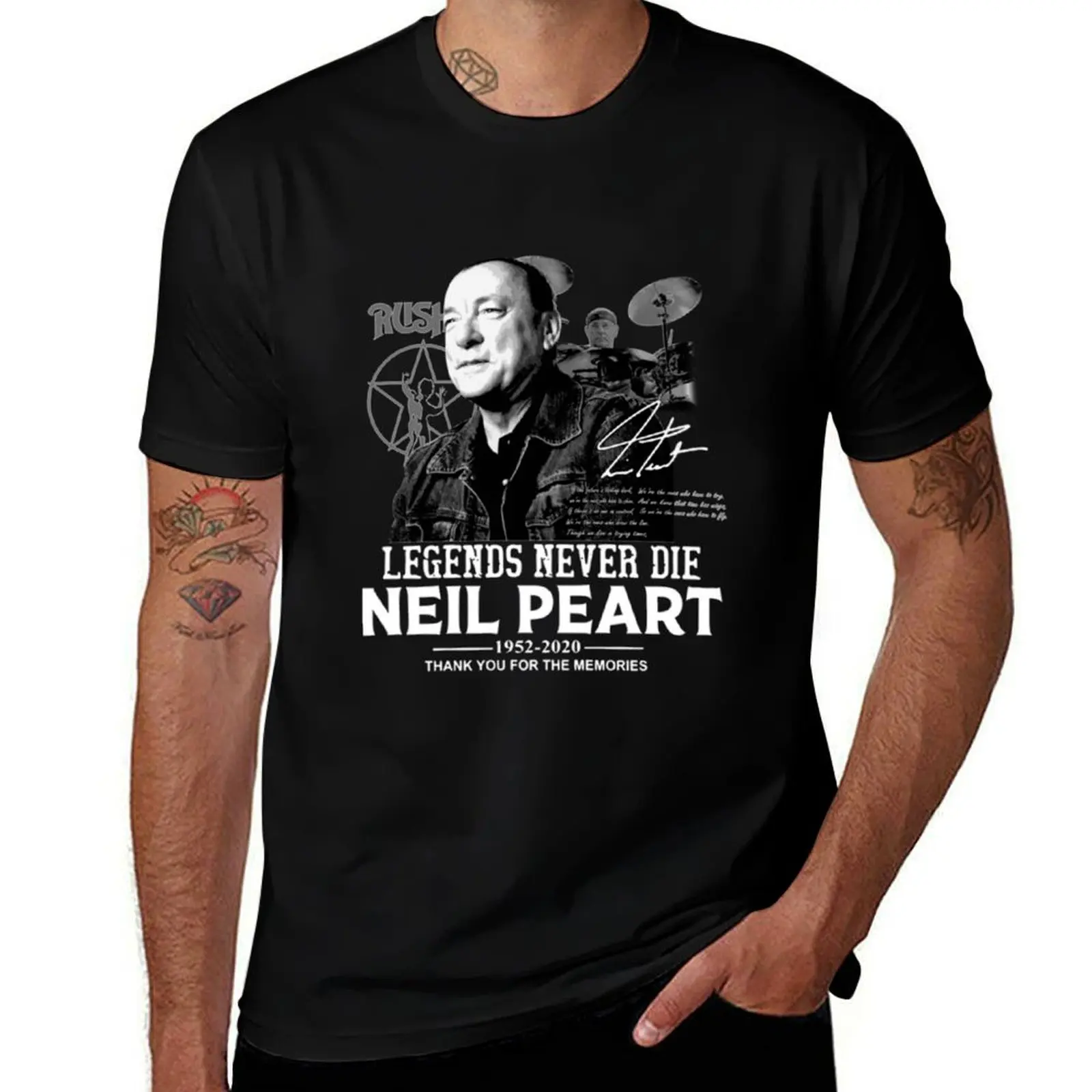 Neil Peart Legends Never Die T-Shirt cotton t shirts high quality t shirts with prints T-Shirt