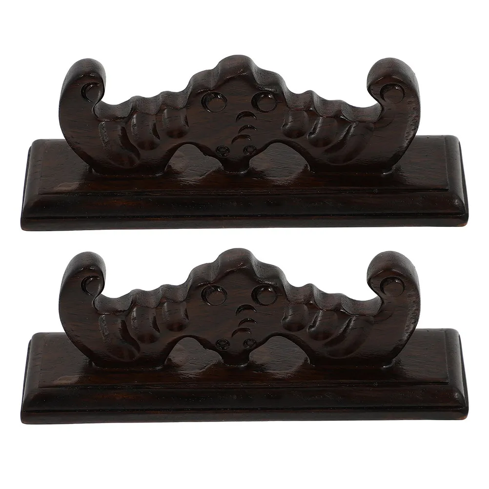 

2pcs Wooden Brush Storage Rack Vintage Chinese Calligraphy Holder For Ink Pens Organizer Desktop Decor Sumi Pen Stand Wood Pen