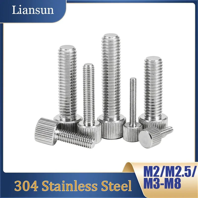 

5-10Pcs Thumb Screws Knurled Head Manual Adjustment Screws M2 M2.5 M3 M4 M5 M6 M8 304 Stainless Steel Flat Head Thumb Screw Bolt