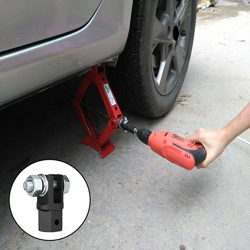 Adaptador de taladro de gato de tijera, adaptador de gato de tijera automotriz de 1/2 pulgadas para llave de impacto de accionamiento, gato de nivelación de remolque RV