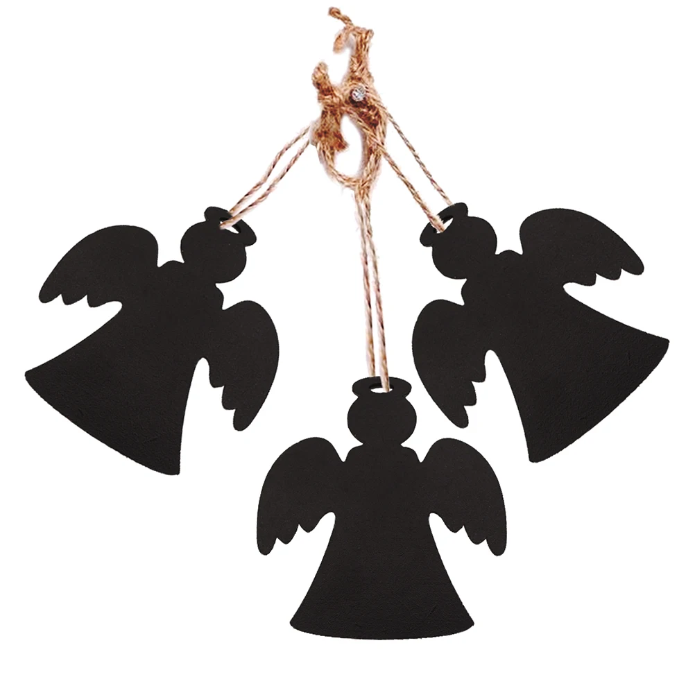 

10 PCS Wedding Blackboard Pendant Labels Chalkboard Signs Bamboo Tag Mini Wooden