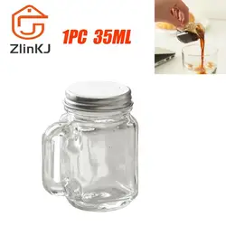 35ML Mini Mason Jar for Jam Honey Portable Leakproof Coffee Milk Juice Bottle with Lid Home Party Bar Vodka Spirits Shot Glass