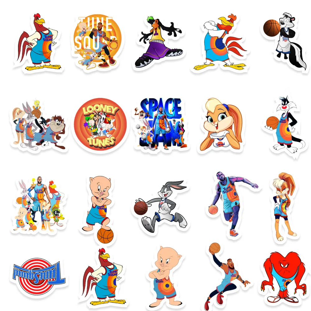 50Pcs Cartoon Movie Space Jam 2 Stickers for Phone Skateboard Luggage Car Helmet DIY Decals Graffiti Sticker Kids Toy Gift