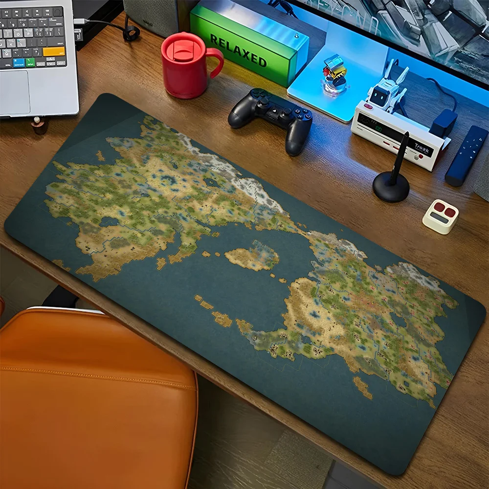 1pc World Map And Terrain Mousepad Non-slip Mouse Pad Suitable For Office Computers Laptops E-sports Game Desk Mats XXL Keyboard