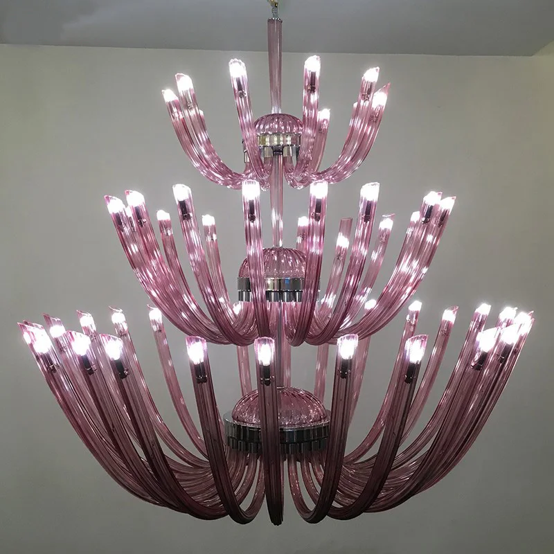 European Villa Duplex Building Living Room Chandeliers Luxury Hotel Club Lobby Three Story Chandelier Custom Engineering Lights