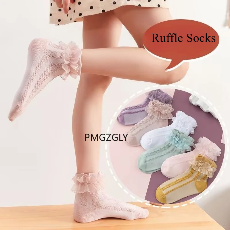 

Baby Knee High Socks - Toddler Long Cotton Tube Stockings With Bow Ruffles for Girls - Infant Dress Socks